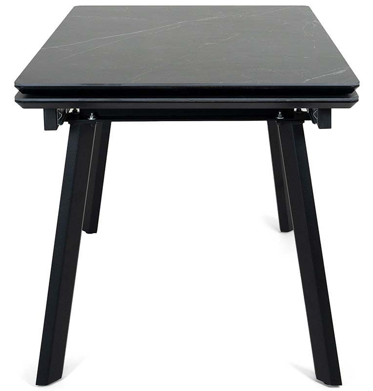 Раскладной стол из керамики и МДФ. Цвет черный.
