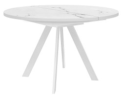 Ультра-белый стол со стеклом DK-13468