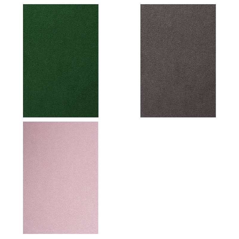 Фрагменты обивки стула из ткани микровелюр. Цвета: темно-зеленый, графитовый, розовый. 