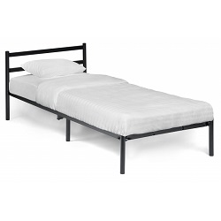 Односпальная металлическая кровать. Цвет черный.
