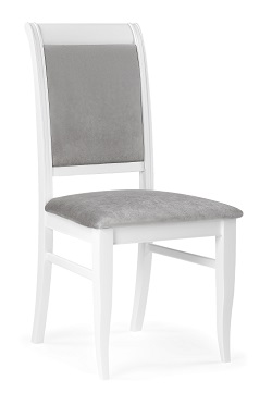 Белый деревянный стул с серой обивкой WV-13522