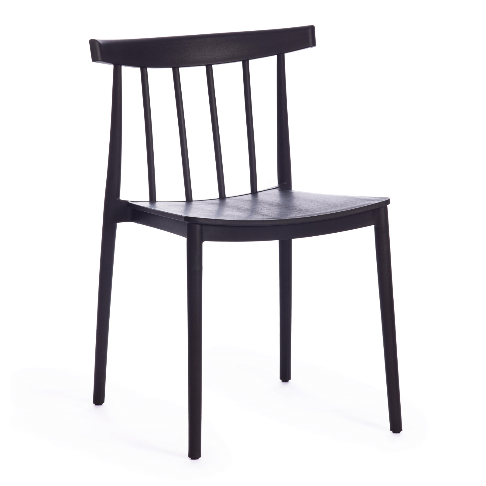 Легкий, компактный пластиковый стул в современном стиле модерн черного цвета