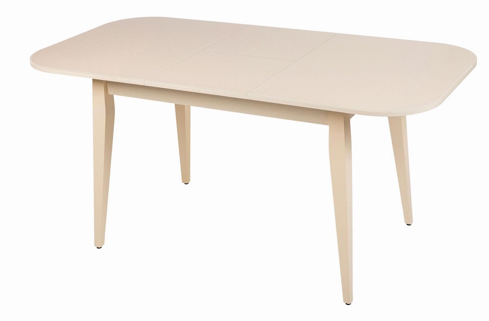 Раздвижной деревянный стол. Цвет слоновая кость.