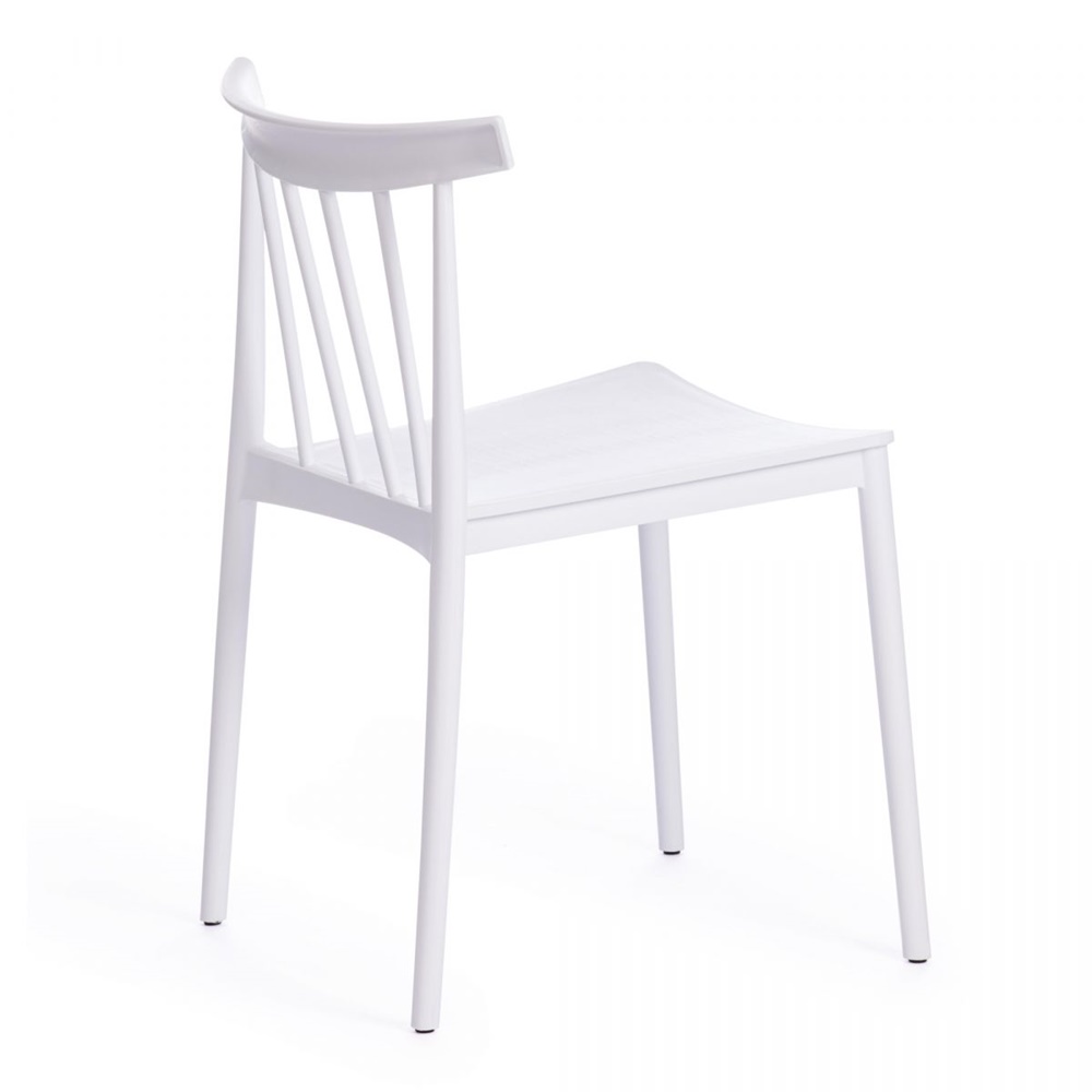 Легкий, компактный пластиковый стул в современном стиле модерн белого цвета