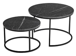 Набор столиков из МДФ на металлокаркасе. Цвет серый мрамор.