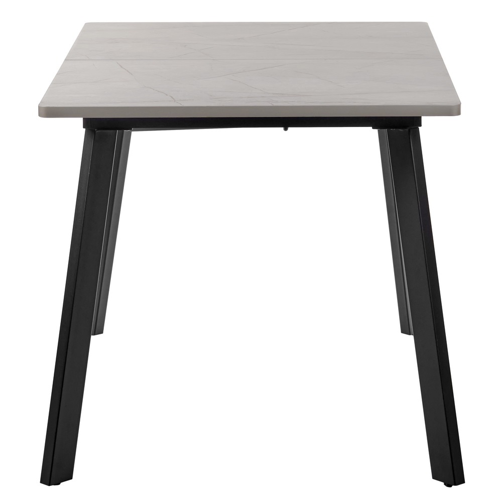 Прямоугольный раздвижной стол с покрытием из пластика. Цвет серый мрамор.