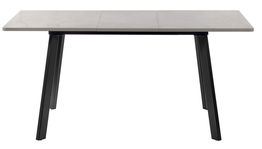 Прямоугольный раздвижной стол с покрытием из пластика. Цвет серый мрамор.