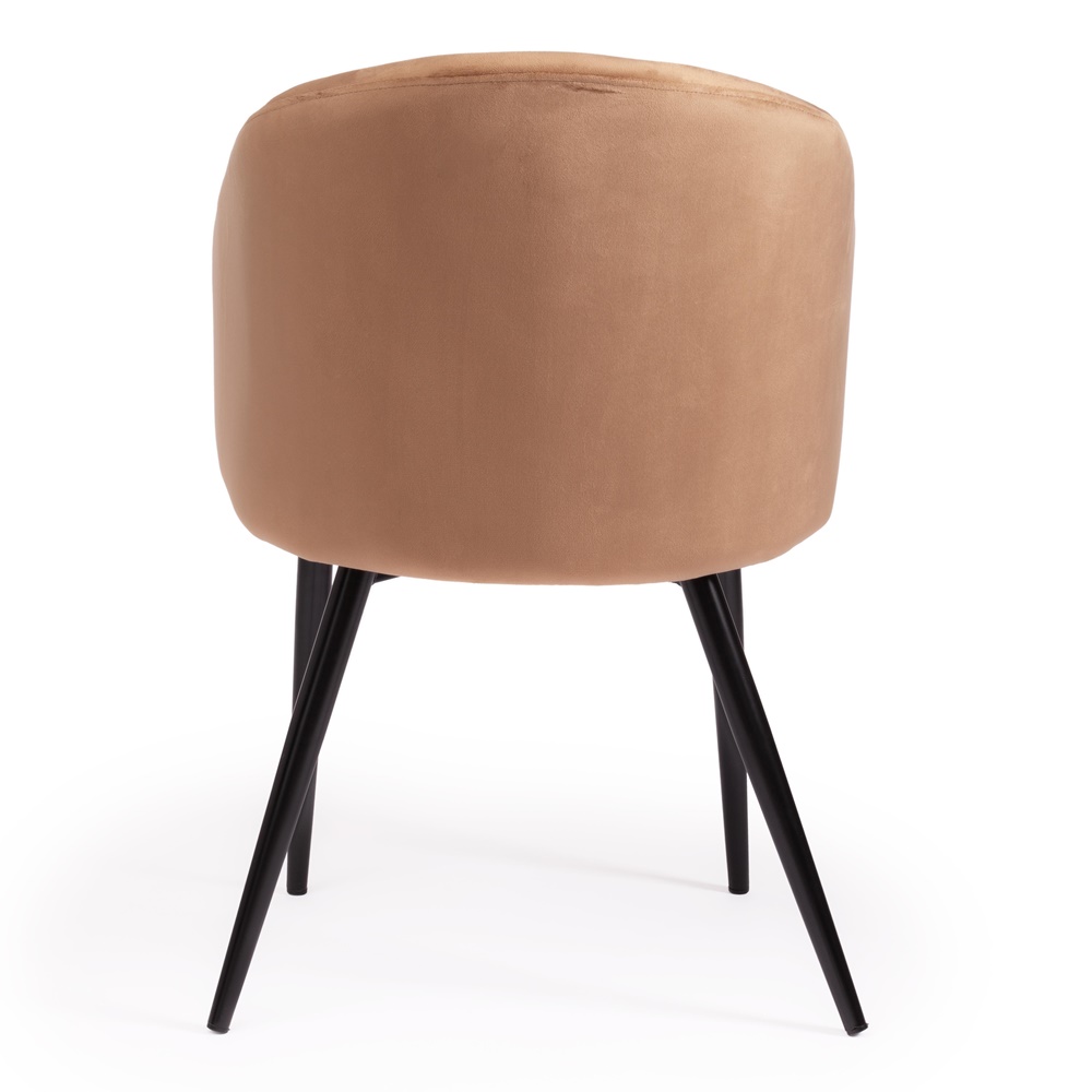 Мягкое кресло на металлическом каркасе, обивка вельвет коричневого цвета