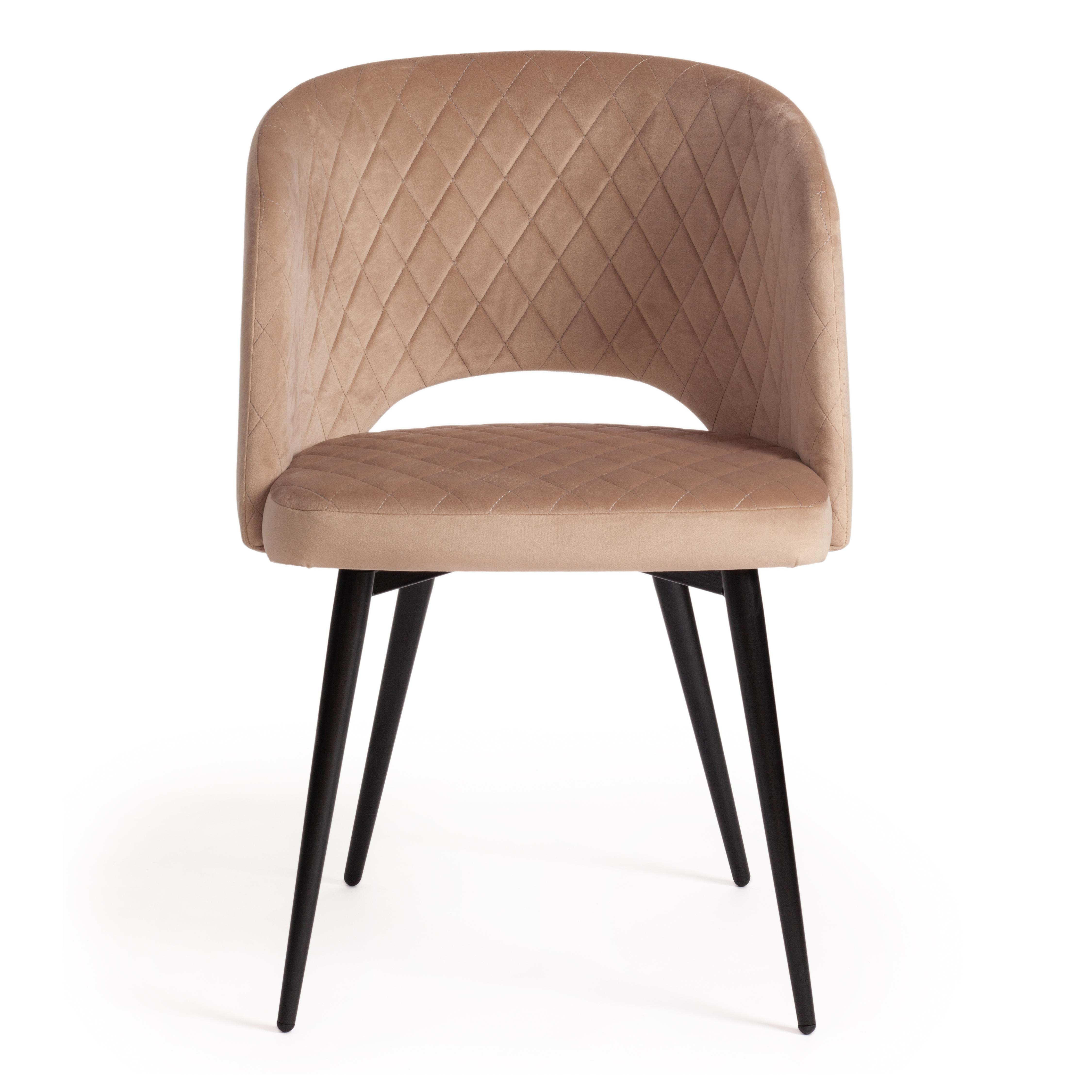 Мягкое кресло с подлокотниками на металлическом каркасе, обивка мебельная ткань бежевого цвета