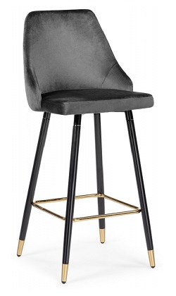 Барный стул на металлокаркасе. Цвет темно-серый.