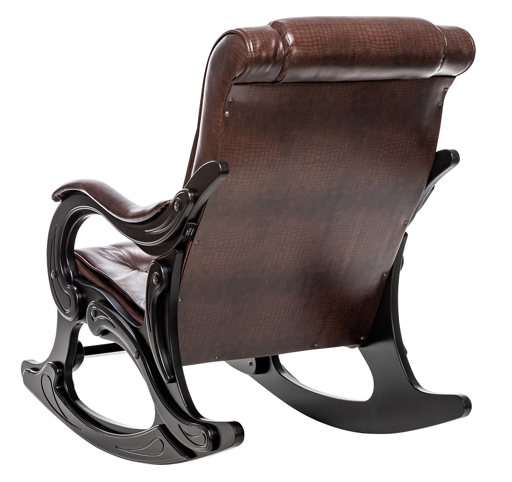 Кресло-качалка с подножкой. Цвет антик шоколад.