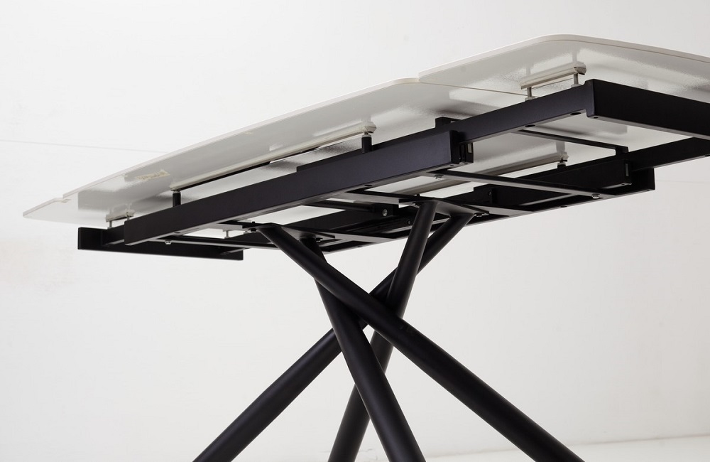 Керамический раздвижной стол на металлокаркасе. Механизм стола.
