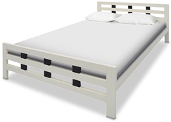 Двуспальная кровать в современном стиле, цвет комбинированный: слоновая кость+венге