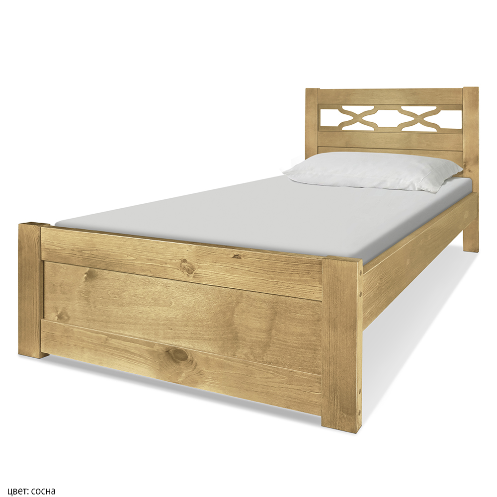 Кровать из натурального дерева в современном классическом стиле, цвет: сосна