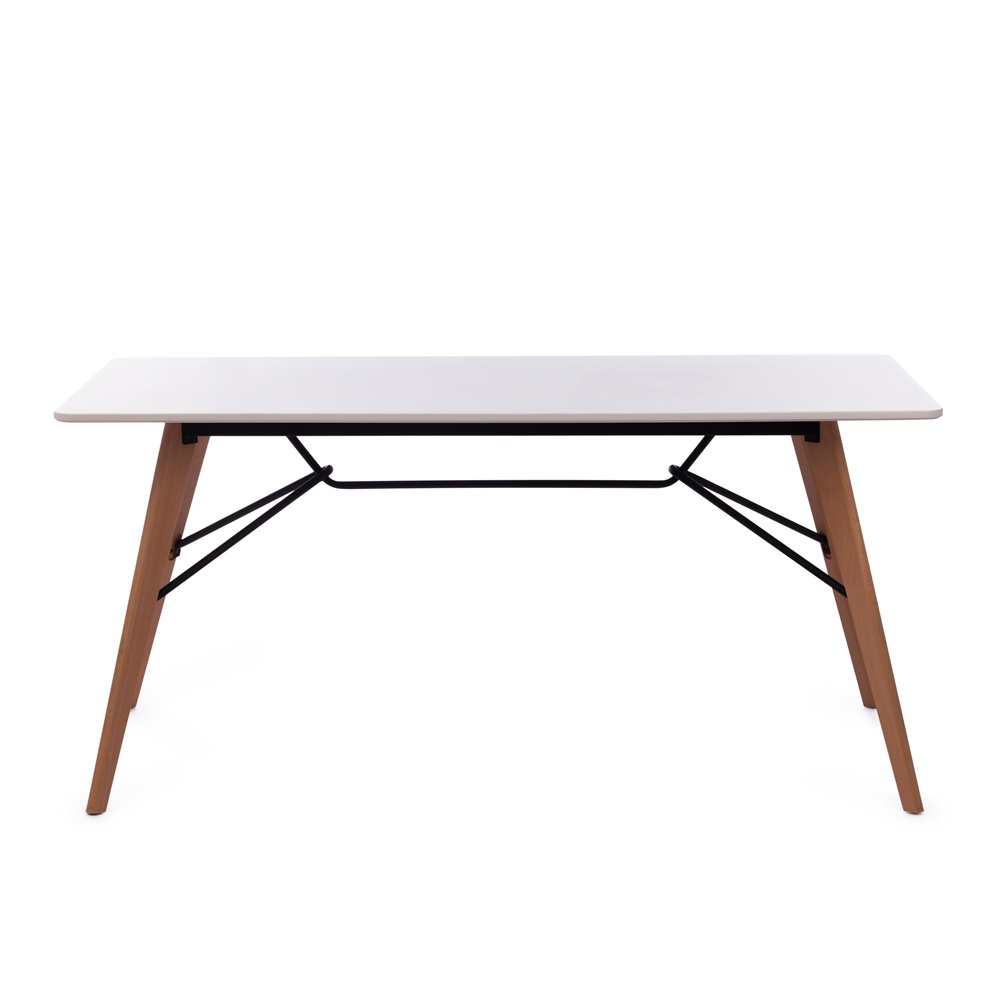 Нераскладной обеденный стол в современном стиле, изготовлен из МДФ и металла