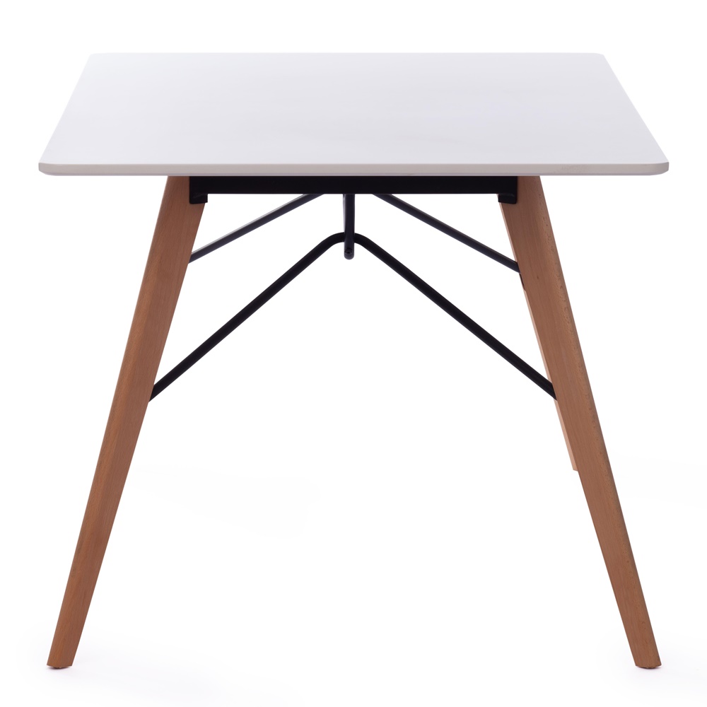 Нераскладной обеденный стол в современном стиле, изготовлен из МДФ и металла