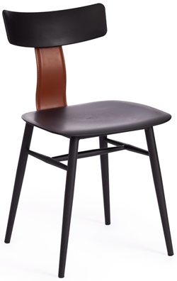Стул с твердым сиденьем из пластика в стиле модерн, каркас металлический