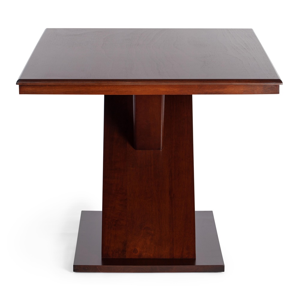 Нераскладной обеденный стол из массива гевеи и МДФ, цвет: темный орех