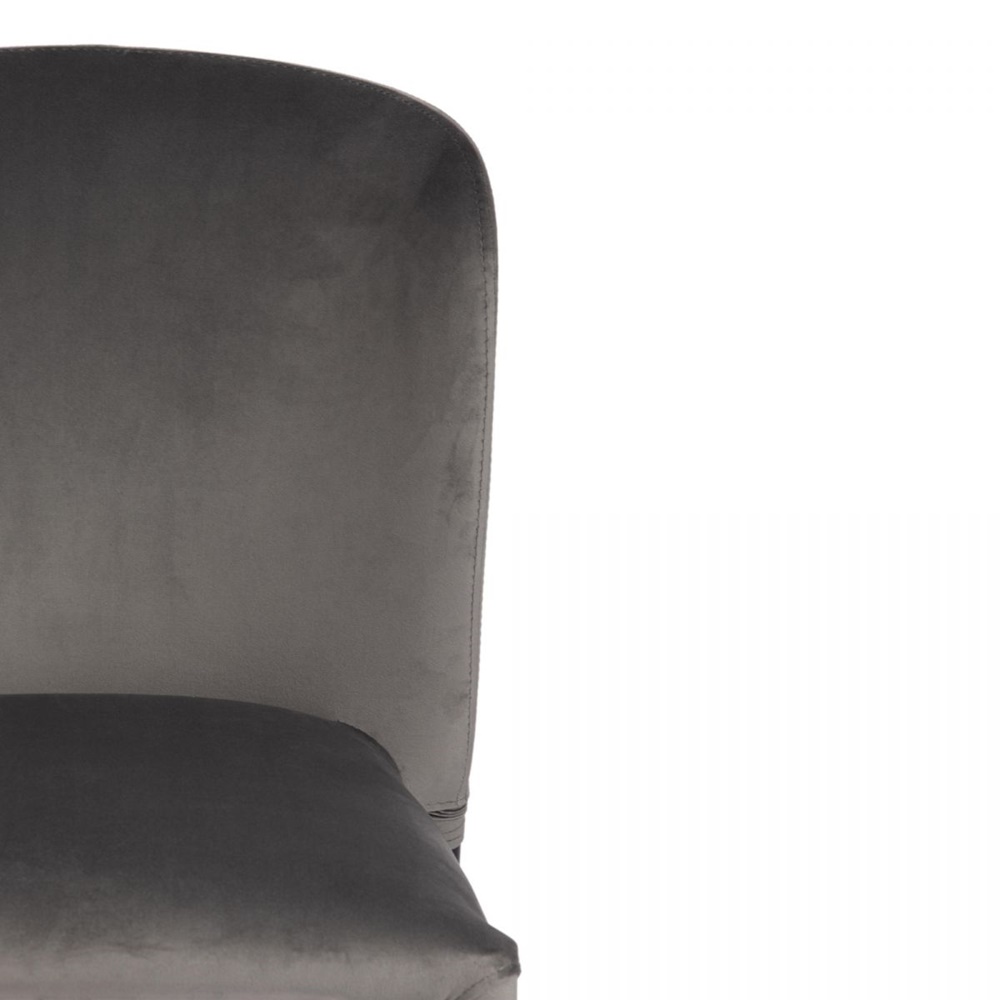 Стул полубарный с мягким сиденьем на металлическом каркасе, обивка ткань серого цвета