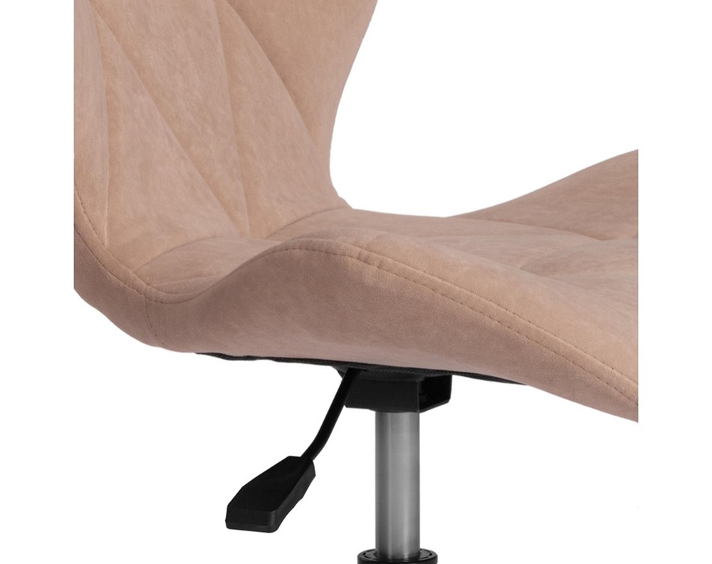 Компьютерное кресло на роликах в современном стиле, обивка ткань флок бежевого цвета