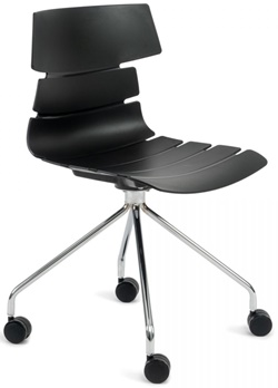 Офисное кресло в стиле модерн, изготовлено из пластика и металла, цвет: черный