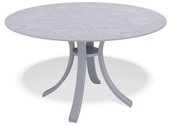 Круглый стол из МДФ и шпона. Цвет серый/шпон серый.