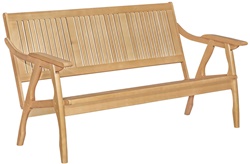 Диван-скамья из массива березы, спинка и сиденье из ламелей в виде решетки
