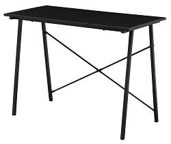 Письменный стол из МДФ на металлических ножках, цвет черный.