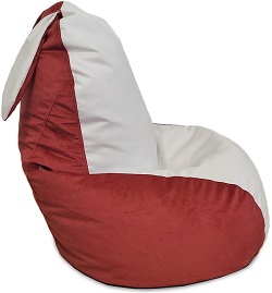 Бескаркасное кресло в форме зайца с ушами.
Цвет красный/серый.