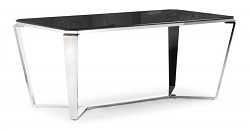 Прямоугольный стол из стекла и металла. Цвет черный.