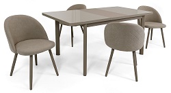 Обеденная группа: стол и четыре стула. Цвет мокко.