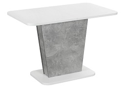 Обеденный раскладной стол из ЛДСП. Цвет белый/бетон.