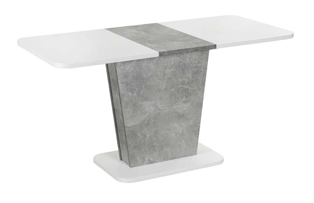 Обеденный раскладной стол из ЛДСП. Цвет белый/бетон.