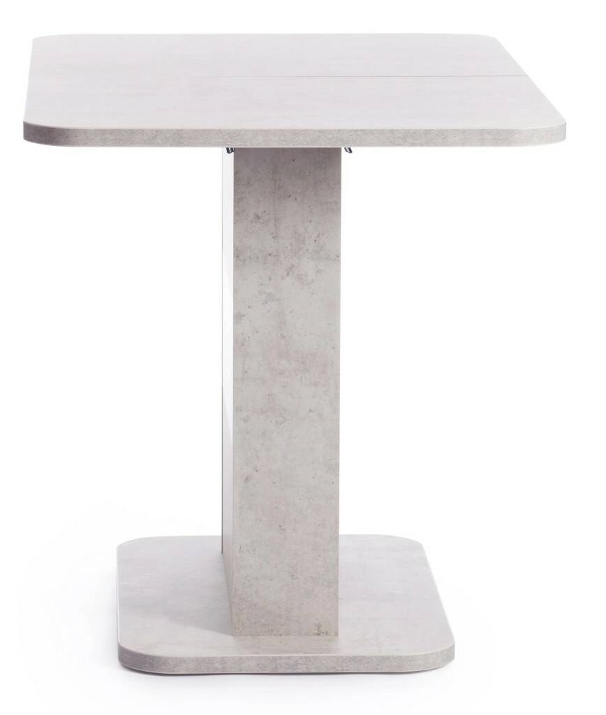 Обеденный раздвижной стол на тумбе. Цвет бетон/белый.