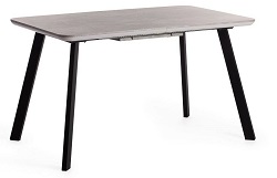 Раздвижной обеденный стол из ЛДСП, цвет бетон/черный.