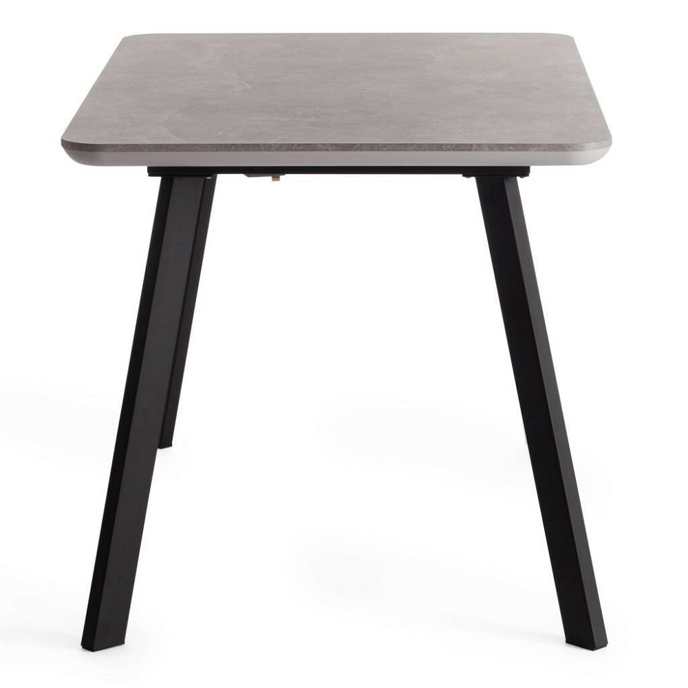 Раздвижной обеденный стол из ЛДСП, цвет бетон/черный.