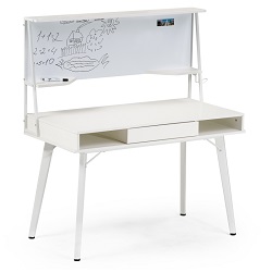 Компьютерный стол с магнитно-маркерной доской. Цвет белый.