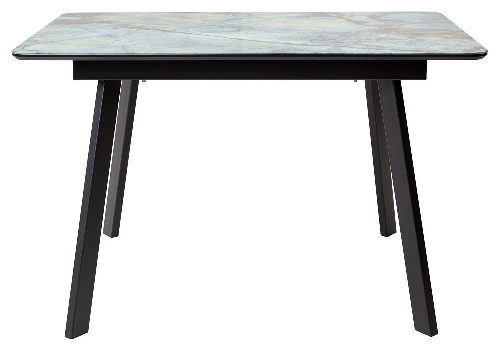 Нераздвижной стол со стеклом. Цвет голубой/бежевый(магеллан)
