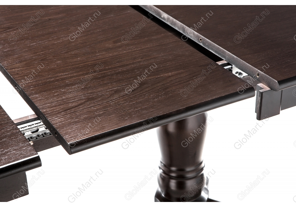 Раскладной стол овальной формы из массива дерева. Вставка.