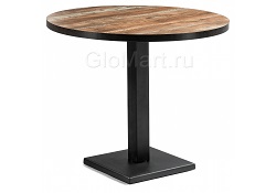 Небольшой круглый стол в стиле Модерн на металлической опоре. Цвет столешницы дуб юкон.
