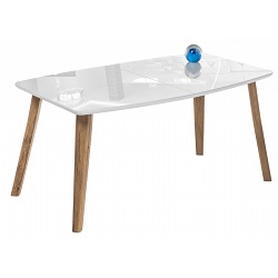Обеденный раздвижной стол со стеклянной столешницей. Цвет глянцевый белый.
