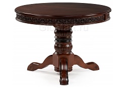 Круглый раскладной в стол классическом стиле, цвет орех(коричневая патина), опора и ножки из массива бука, столешница из шпонированного МДФ.