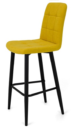 Полубарный стул на металлокаркасе. Цвет желтый.