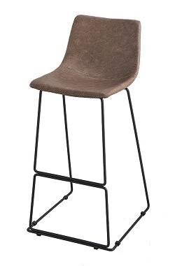 Барный стул на металлическом каркасе. Цвет коричневый.