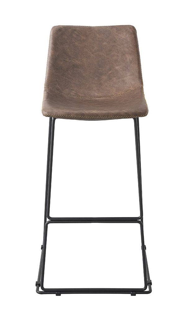 Барный стул на металлическом каркасе. Цвет коричневый.