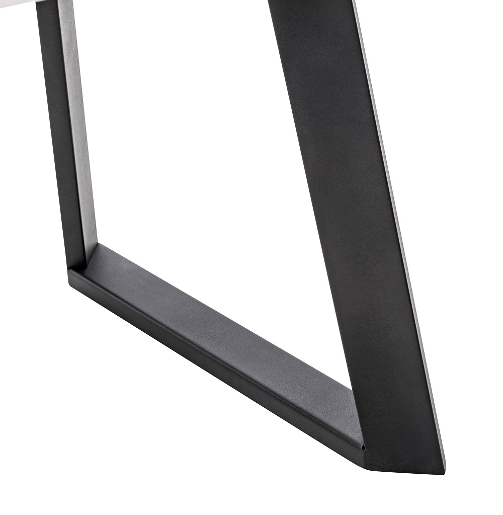 Прямоугольный раскладной стол из стекла и ЛДСП, на металлокаркасе. Ножка стола.