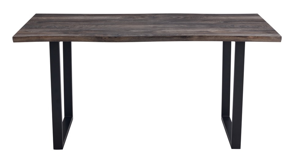 Прямоугольный стол из МДФ с фигурным краем. Цвет серый дуб.