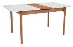 Прямоугольный раскладной стол из ЛДСП. Цвет  белый/орех миланский.