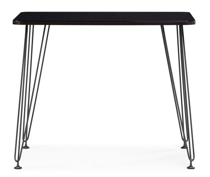 Обеденный стол из стекла и ЛДСП. Цвет черный.
