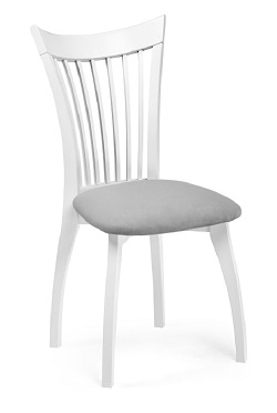 Белый стул с мягким сиденьем. Цвет серый/белый.